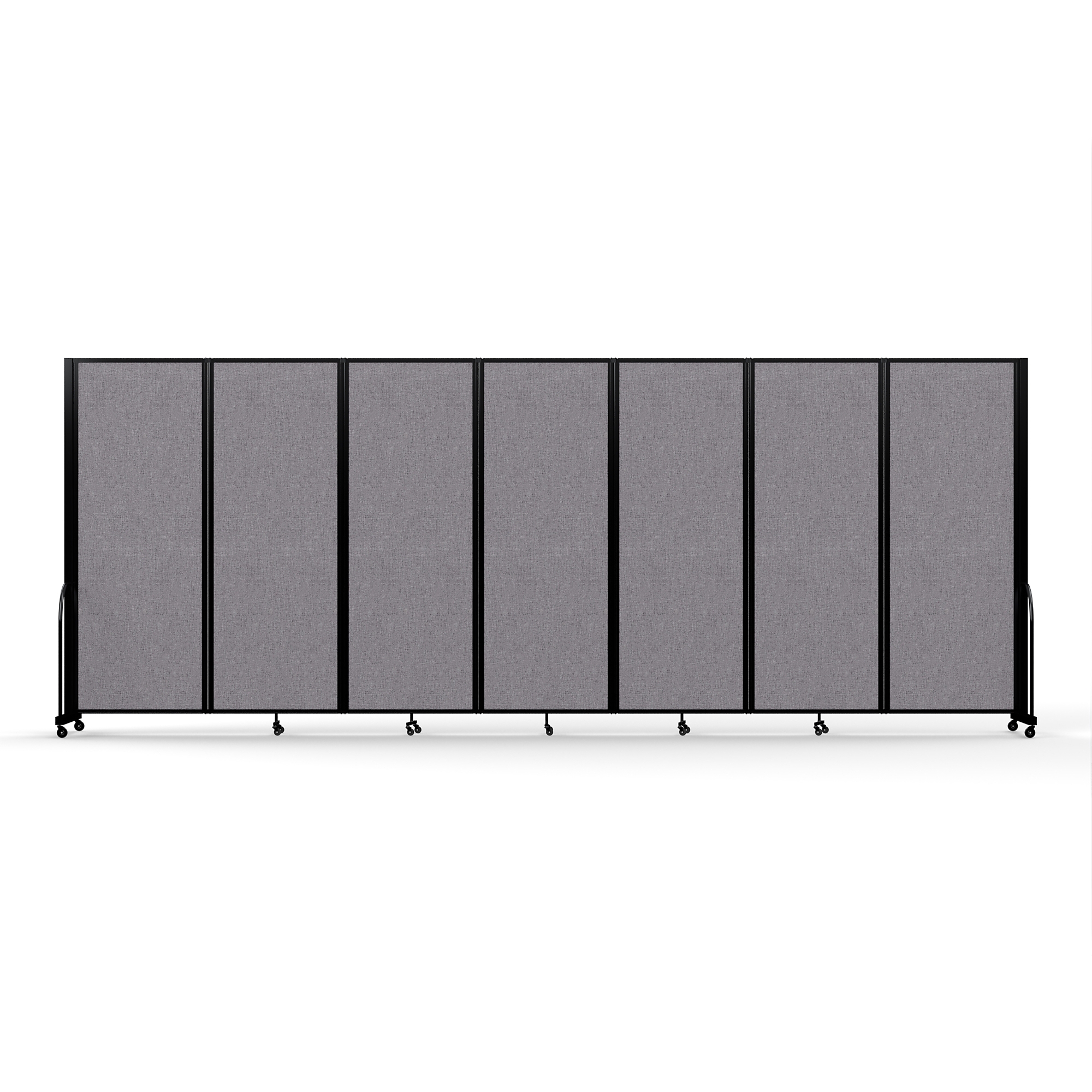 Screenflex Full Motion Divider — 7ft. 6in. x 19ft. 7in., Black Frame, Select Gray, Model# FSH-767-B-LGY